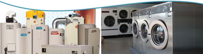 Water heaters and washing machines. 